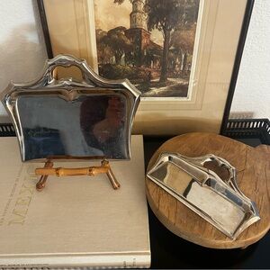 Vintage silver crumb pan set